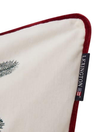 Spruce Stars 오가닉 코튼 벨벳 쿠션 커버 50x50 cm - White-green-red - Lexington | 렉싱턴