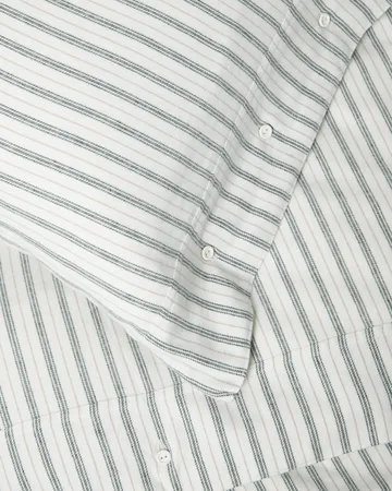 Stripe 코튼 플란넬 침구 세트 - White-green-beige, 50x60 cm/150x210 cm - Lexington | 렉싱턴