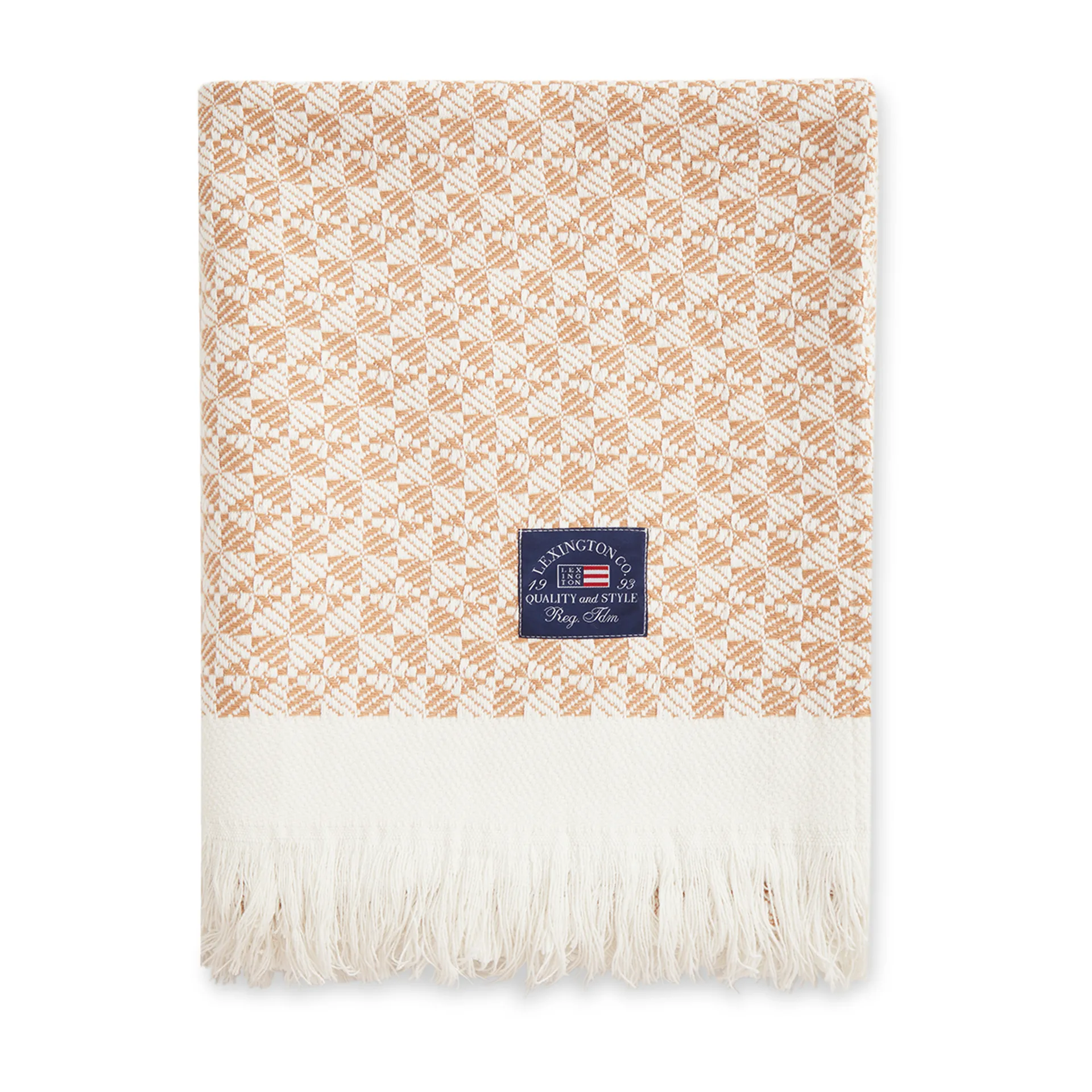 스트라이프 Structu레드 재활용 코튼 스로우 130x170 cm, Beige-white Lexington | 렉싱턴