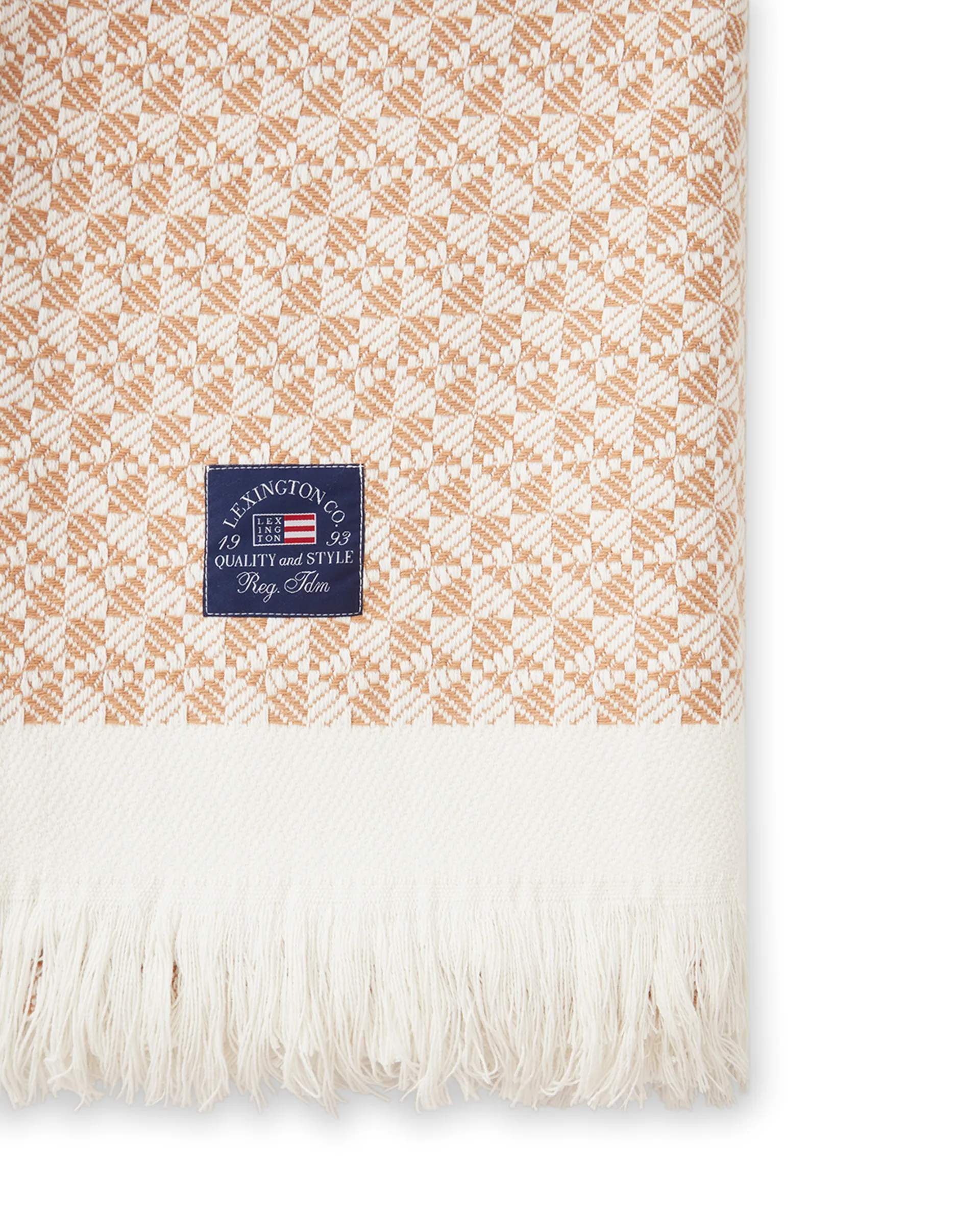 스트라이프 Structu레드 재활용 코튼 스로우 130x170 cm, Beige-white Lexington | 렉싱턴