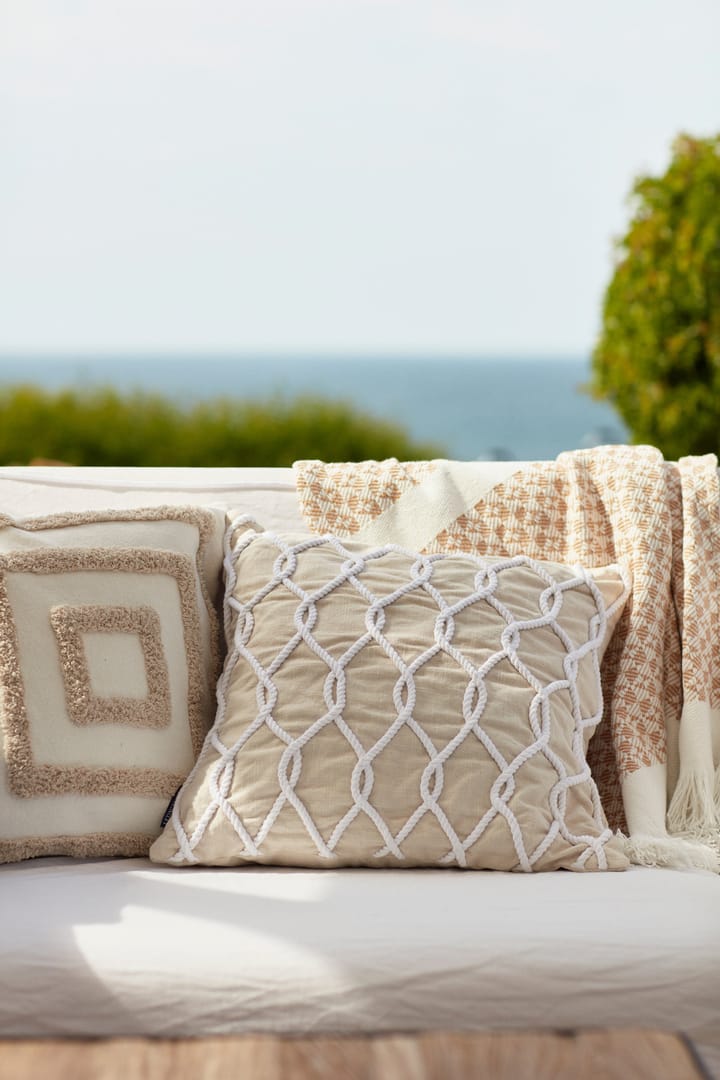 스트라이프 Structu레드 재활용 코튼 스로우 130x170 cm, Beige-white Lexington | 렉싱턴