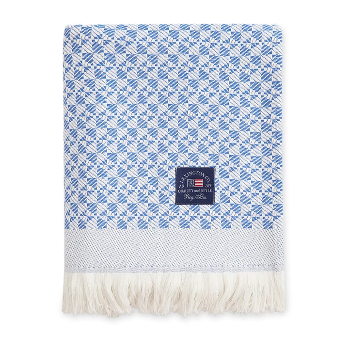 스트라이프 Structu레드 재활용 코튼 스로우 130x170 cm - Blue-white - Lexington | 렉싱턴
