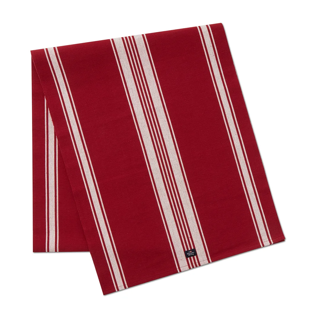 스트라이프 오가닉 코튼 립 table runner 50x250 cm, Red-white Lexington | 렉싱턴