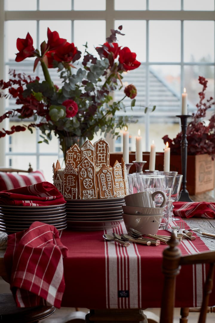 스트라이프 오가닉 코튼 립 table runner 50x250 cm, Red-white Lexington | 렉싱턴