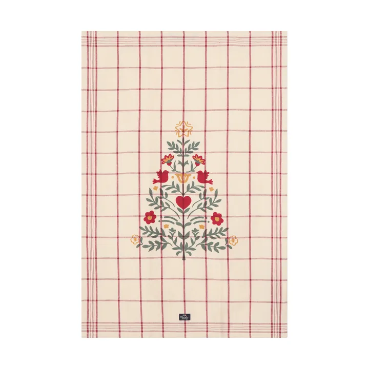 Tree 린넨/코튼 키친 타월 - White-red-green, 50x70 cm - Lexington | 렉싱턴