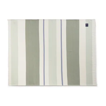 헤링본 스트라이프 리사이클 코튼 스로우 - White-green - Lexington | 렉싱턴