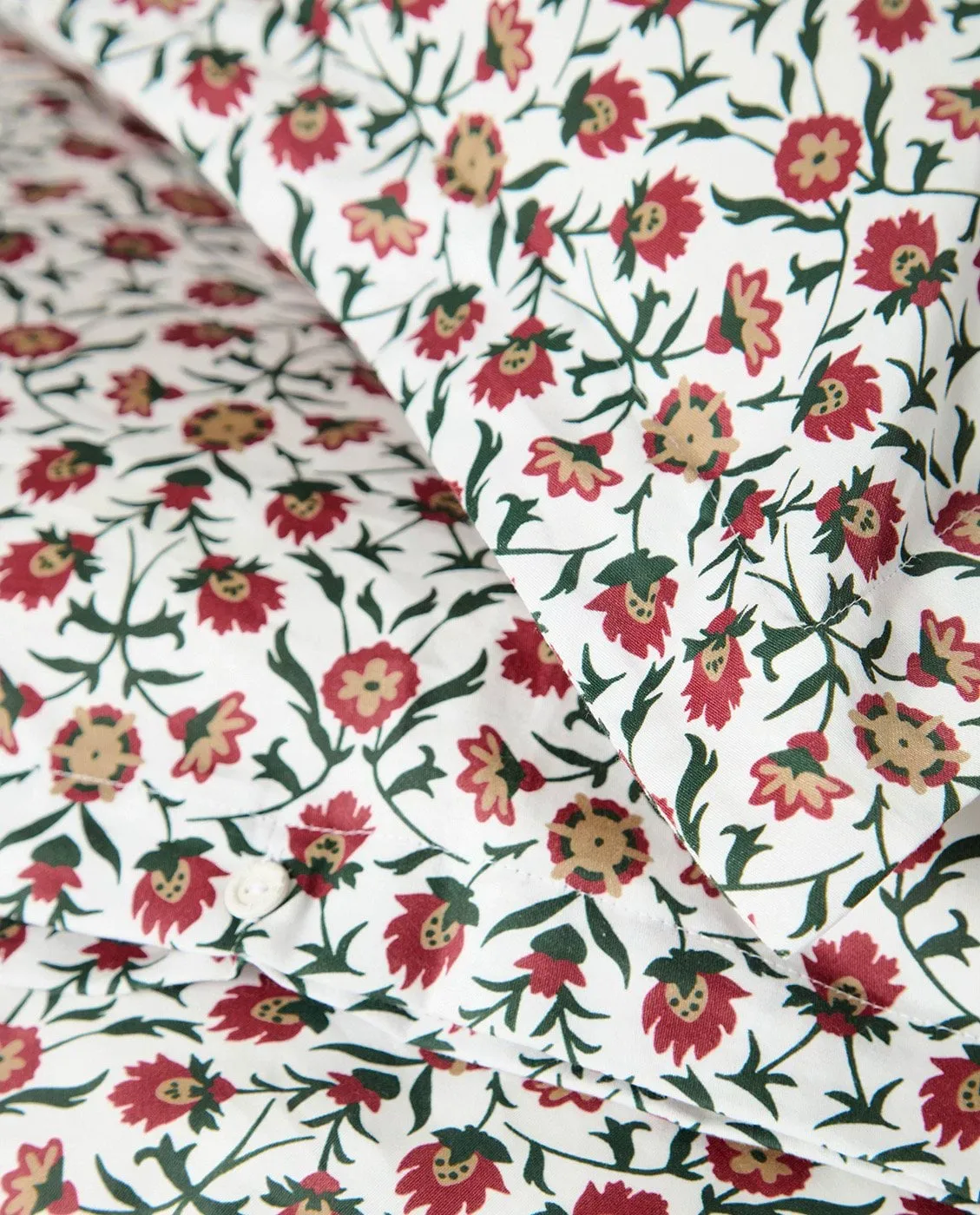 플라워 프린트 코튼 새틴 침구 세트, White-red-green-beige, 50x60 cm/150x210 cm Lexington | 렉싱턴