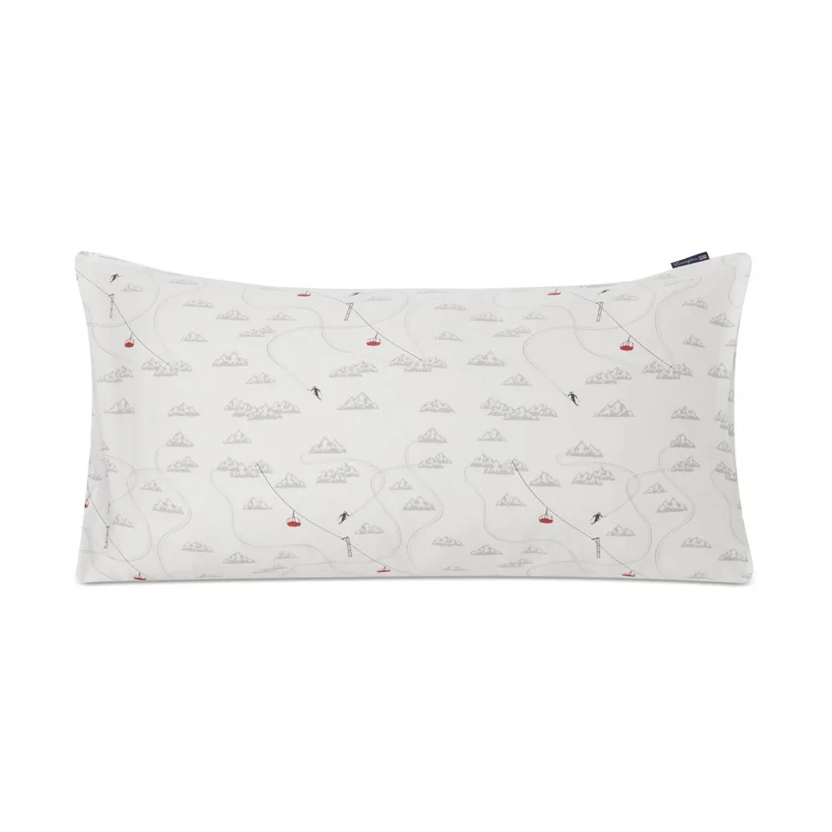Winter Printed 코튼 사틴 쿠션 커버 50x90 cm, White-grey-red Lexington | 렉싱턴