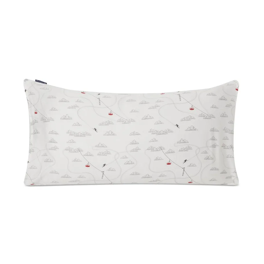 Winter Printed 코튼 사틴 쿠션 커버 50x90 cm, White-grey-red Lexington | 렉싱턴