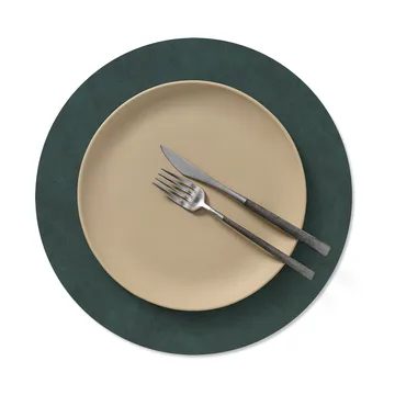 누포 양면 테이블 매트 circle M 1 pcs - Dark green-olive green, Ø30 cm - LIND DNA | 린드 DNA