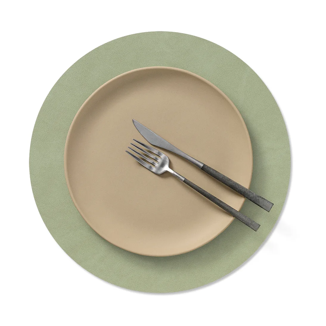 누포 양면 테이블 매트 circle M 1 pcs, Dark green-olive green, Ø30 cm LIND DNA | 린드 DNA