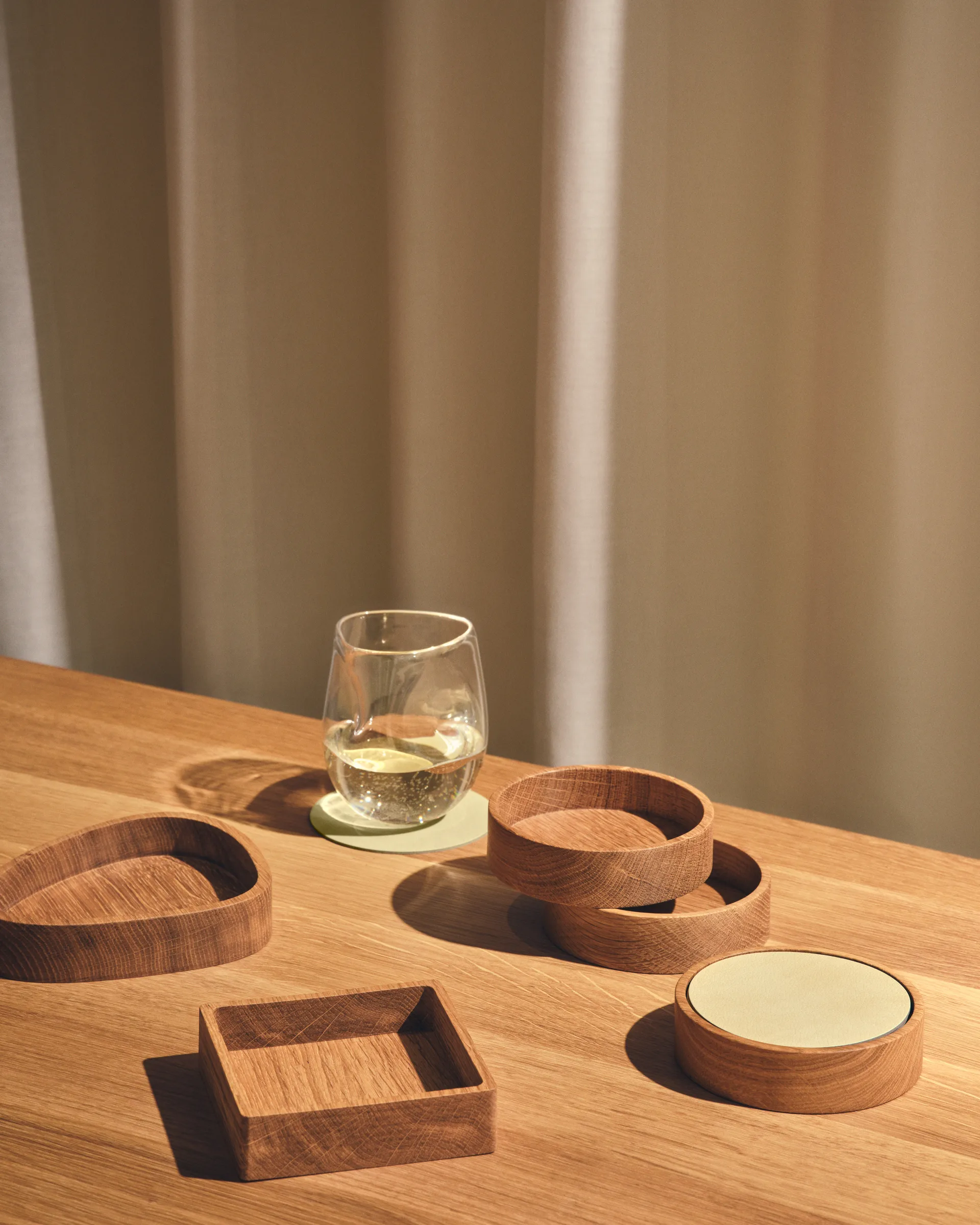 우드 박스 코스터 수납함, Nature-oak, square, S LIND DNA | 린드 DNA