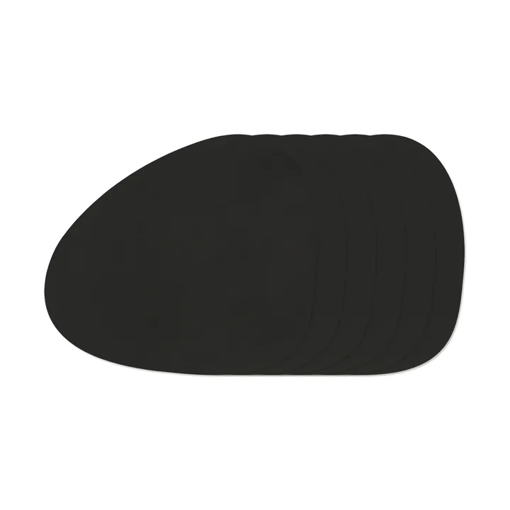 Nupo Curve 테이블매트 세트 - Black Ink, 6-pack - LIND DNA | 린드 DNA