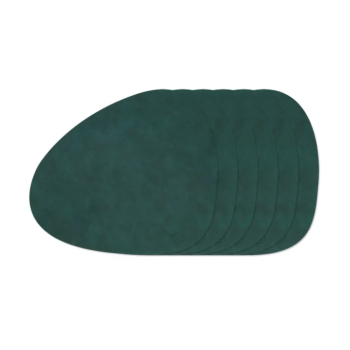 Nupo Curve 테이블매트 세트 - Dark Green, 6-pack - LIND DNA | 린드 DNA