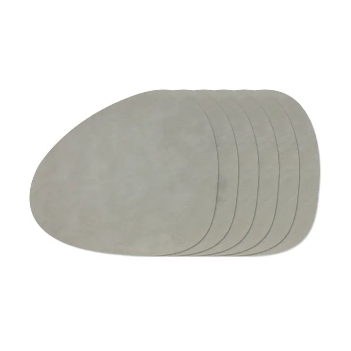 Nupo Curve 테이블매트 세트 - Light Grey, 6-pack - LIND DNA | 린드 DNA