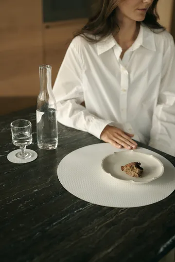 코듀로이 테이블매트 - Pure white, circle, L - LIND DNA | 린드 DNA