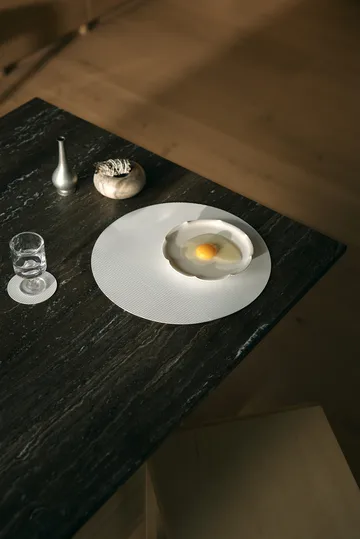 코듀로이 코스터 - Pure white, circle - LIND DNA | 린드 DNA