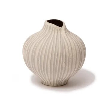 라인 화병 - Sand white stone stripe, medium - Lindform