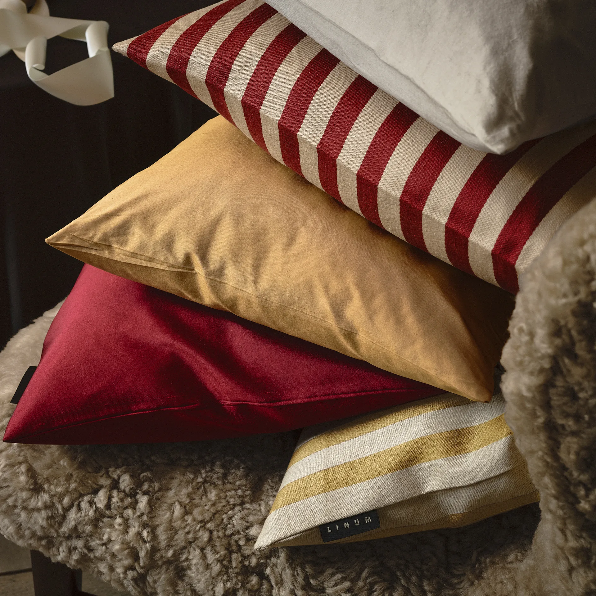 아말피 베개커버 35x50 cm, Pale wine red Linum | 리눔