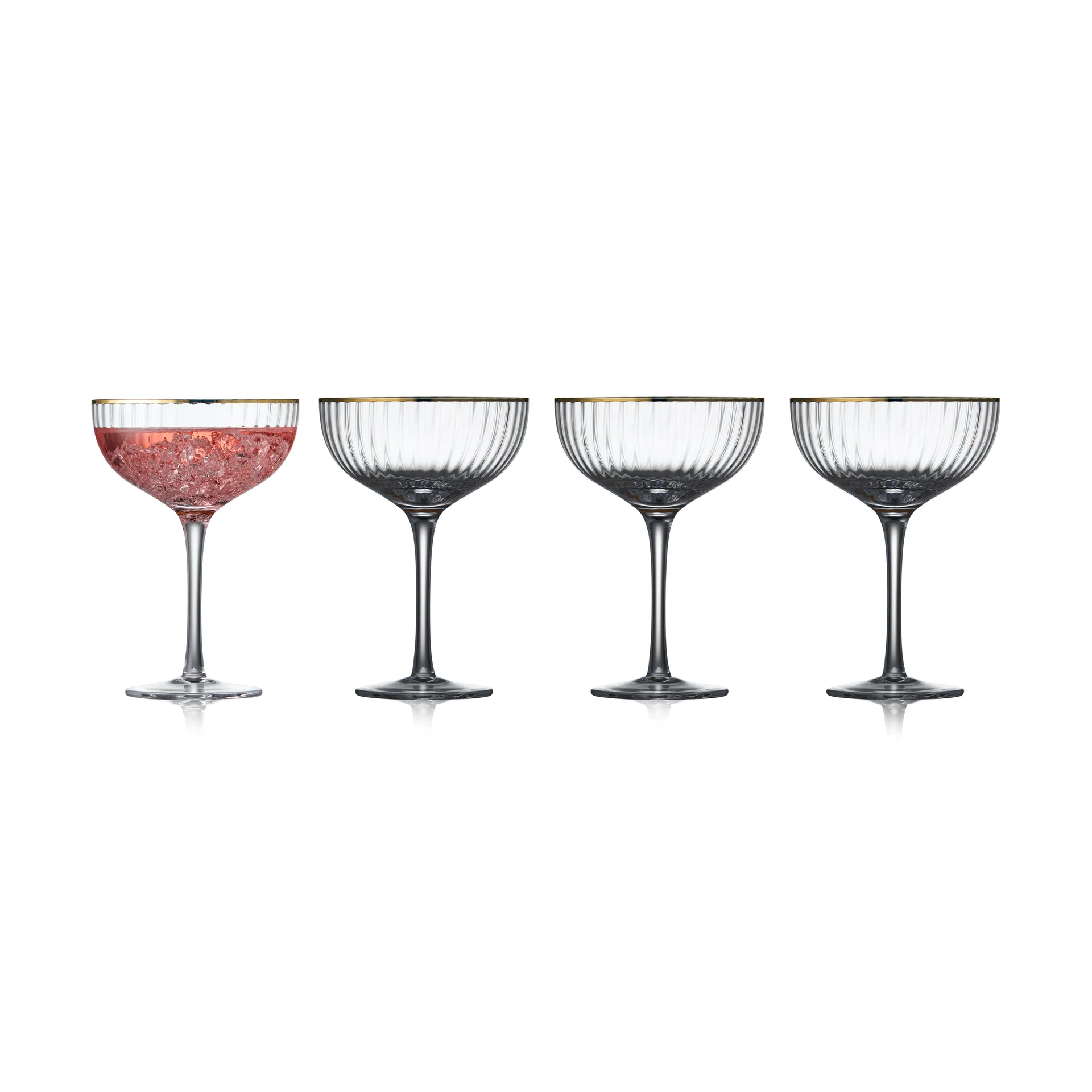 팔레르모 골드 칵테일잔 31.5 cl 4개 세트, Clear-gold Lyngby Glas | 링비 글라스