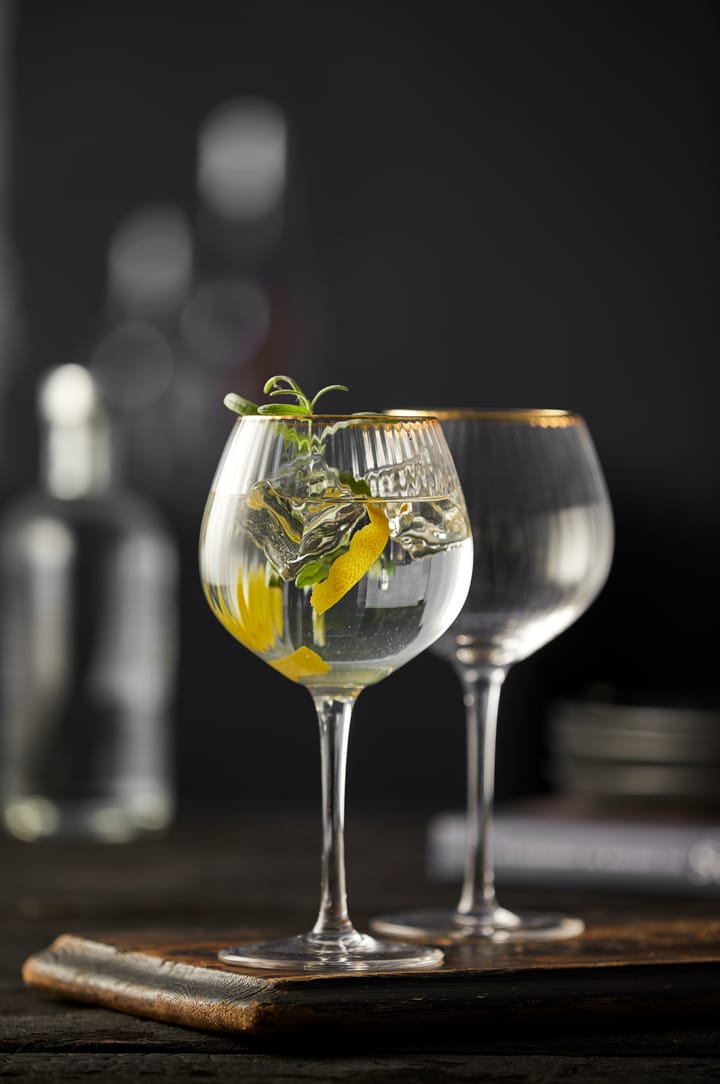 팔레르모 골드 진 & 토닉 글래스 65 cl 4개 세트, Clear-gold Lyngby Glas | 링비 글라스
