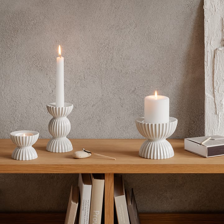 링비 튜라 블록 캔들홀더 Ø11.5 cm, White Lyngby Porcelæn | 링비