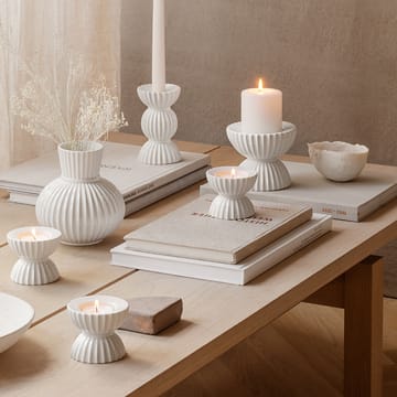 링비 튜라 블록 캔들홀더 Ø11.5 cm - White - Lyngby Porcelæn | 링비