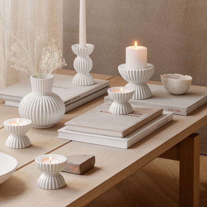 링비 튜라 블록 캔들홀더 Ø11.5 cm, White Lyngby Porcelæn | 링비