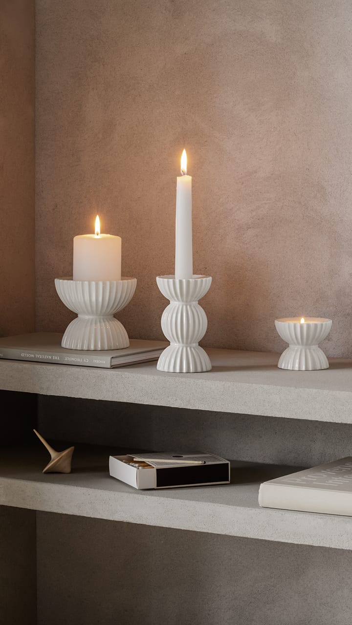 링비 튜라 블록 캔들홀더 Ø11.5 cm, White Lyngby Porcelæn | 링비