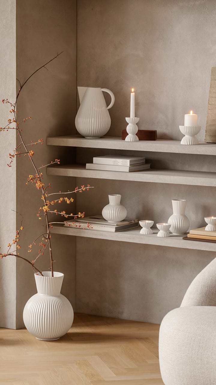 링비 튜라 블록 캔들홀더 Ø11.5 cm, White Lyngby Porcelæn | 링비