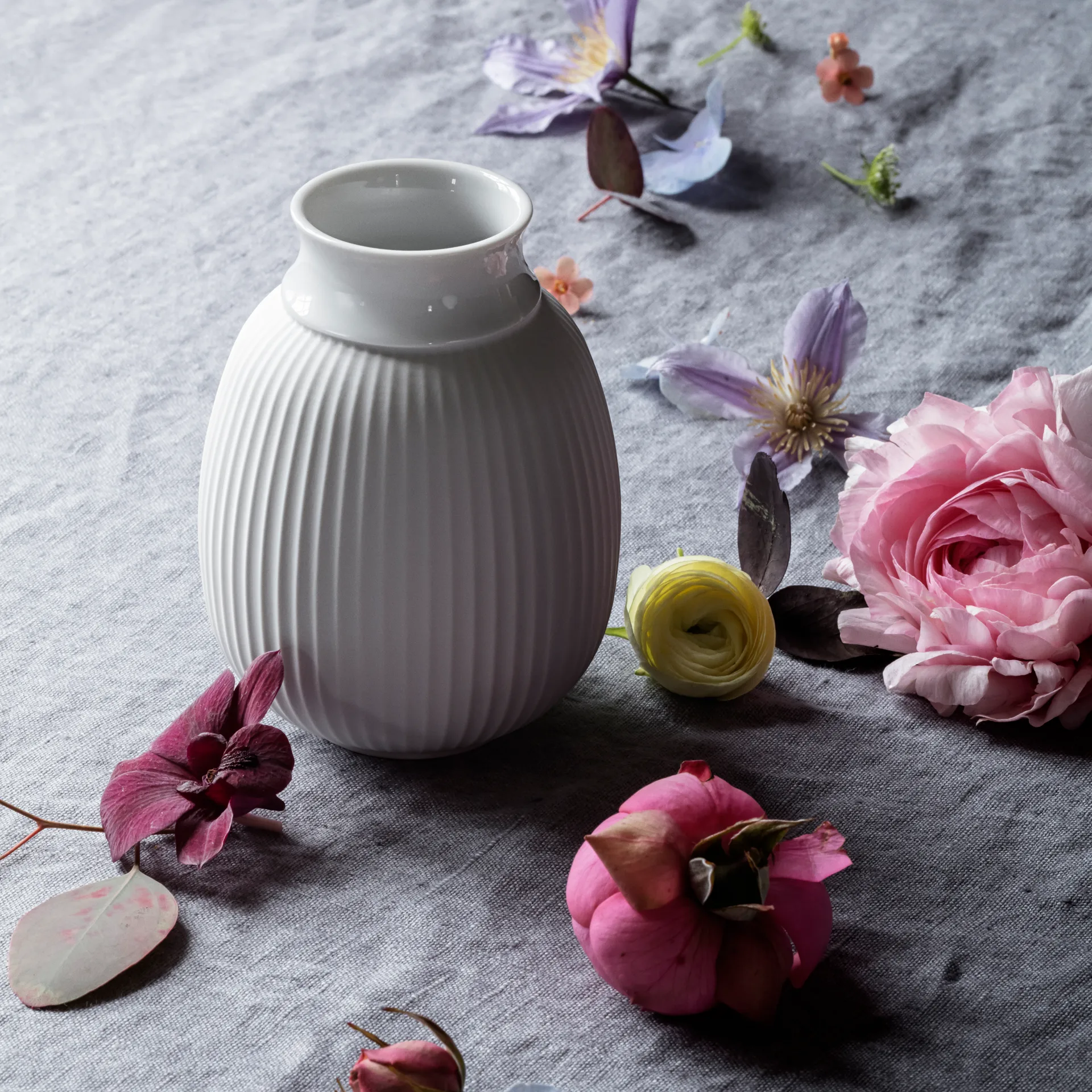 링비 커브 화병 12 cm, White Lyngby Porcelæn | 링비