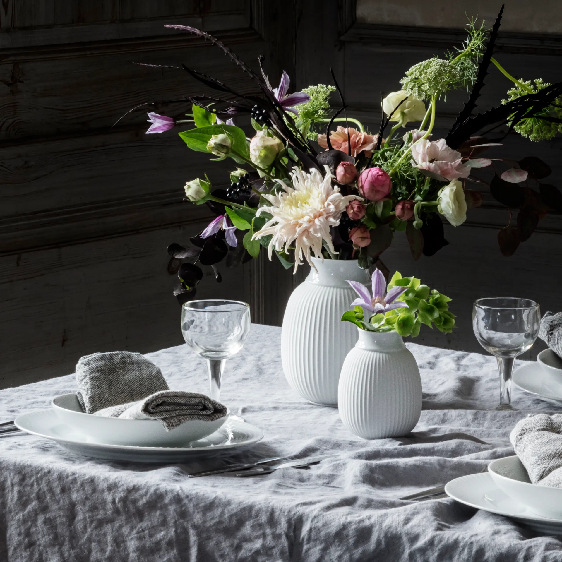 링비 커브 화병 12 cm, White Lyngby Porcelæn | 링비