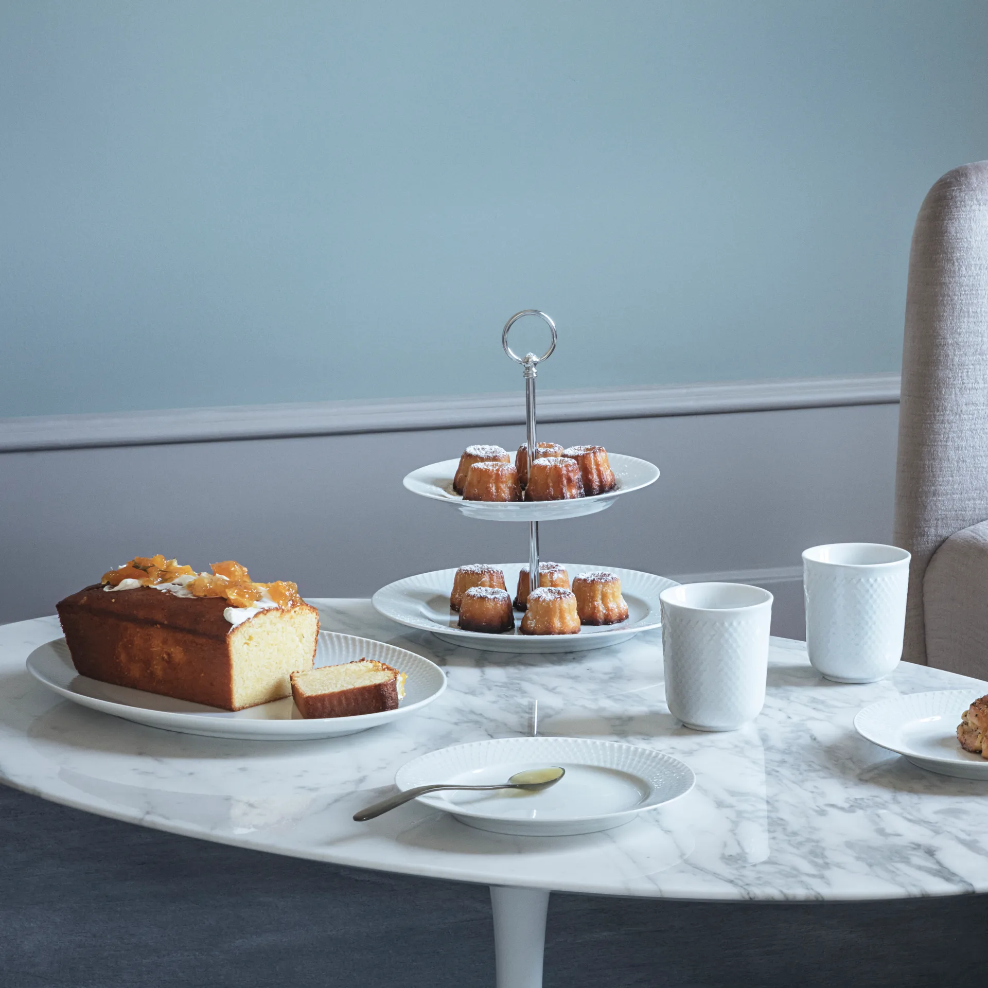 롬브 2단 트레이 27 cm, white Lyngby Porcelæn | 링비
