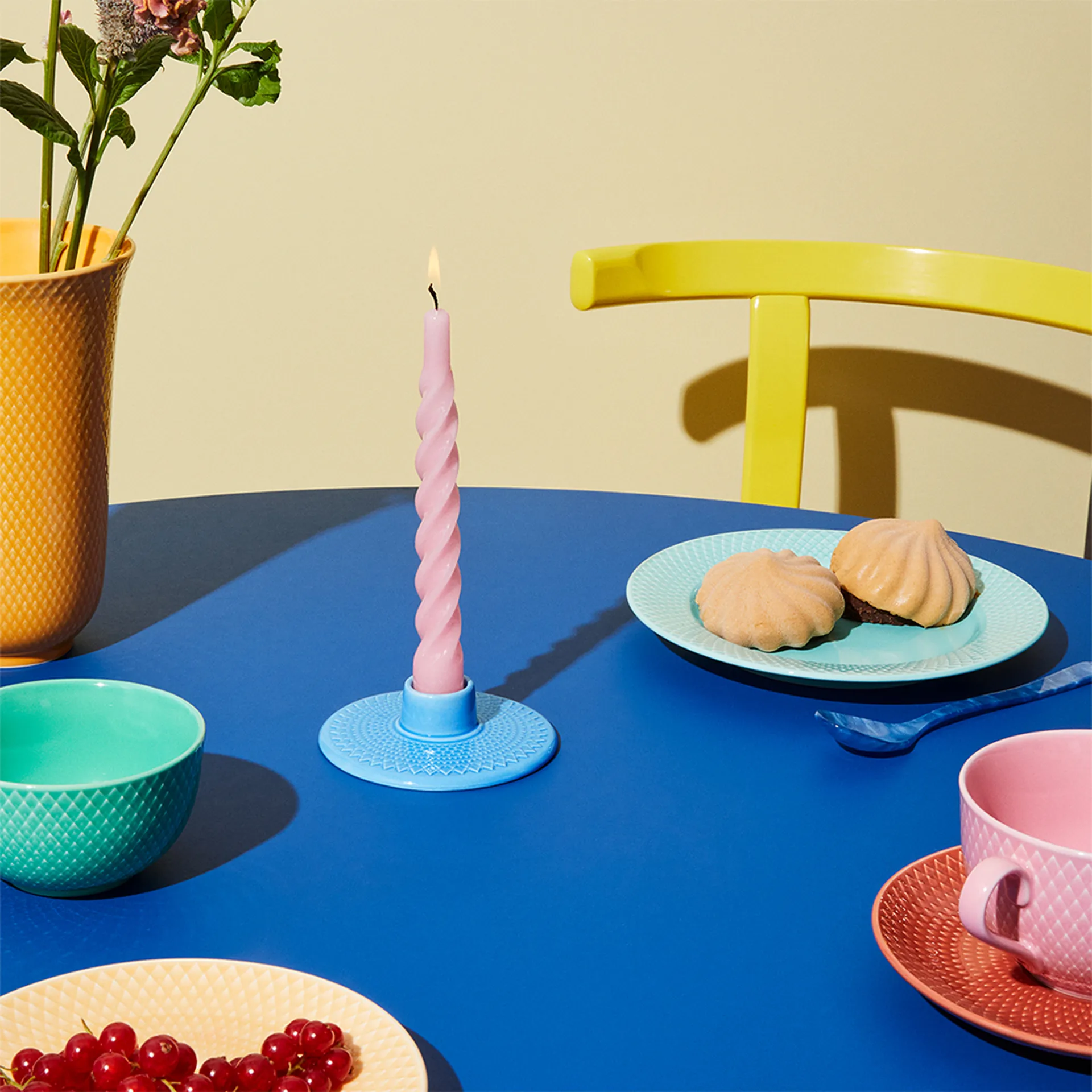 롬브 캔들 홀더 3 cm, Blue Lyngby Porcelæn | 링비