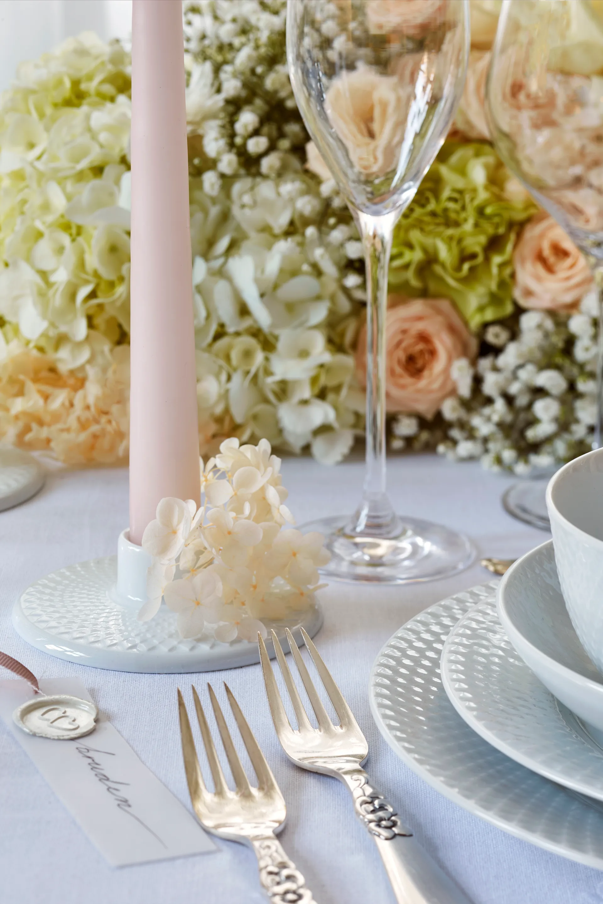 롬브 캔들 홀더 3 cm, White Lyngby Porcelæn | 링비