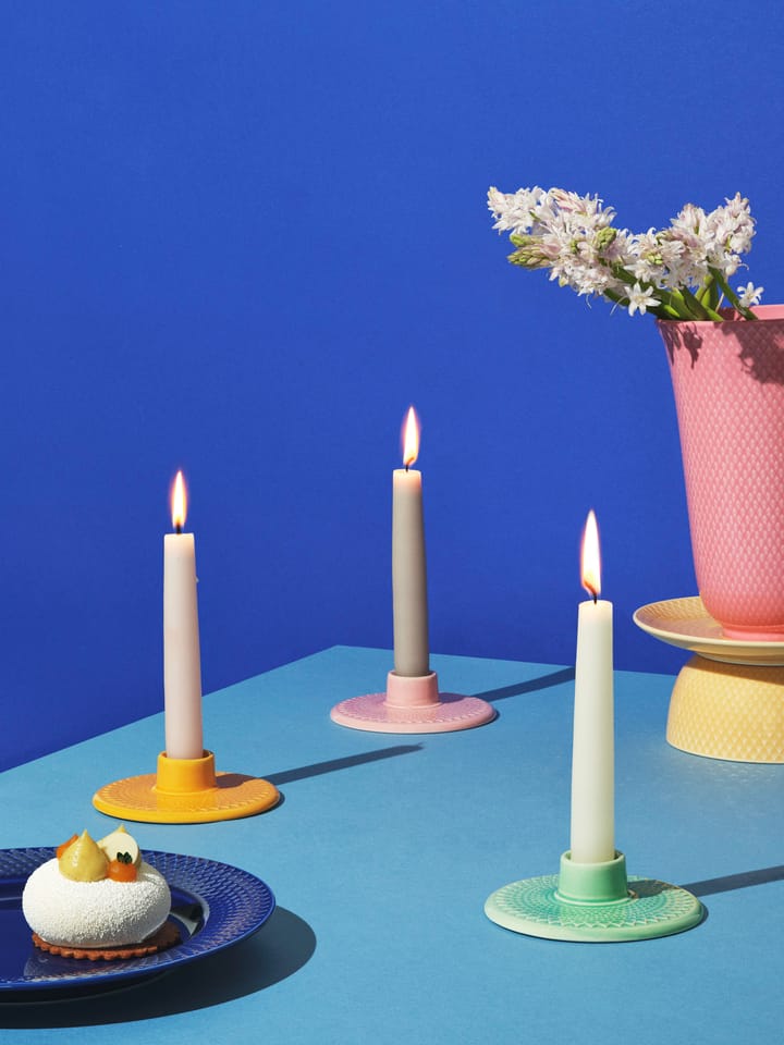 롬브 캔들 홀더 3 cm, Yellow Lyngby Porcelæn | 링비