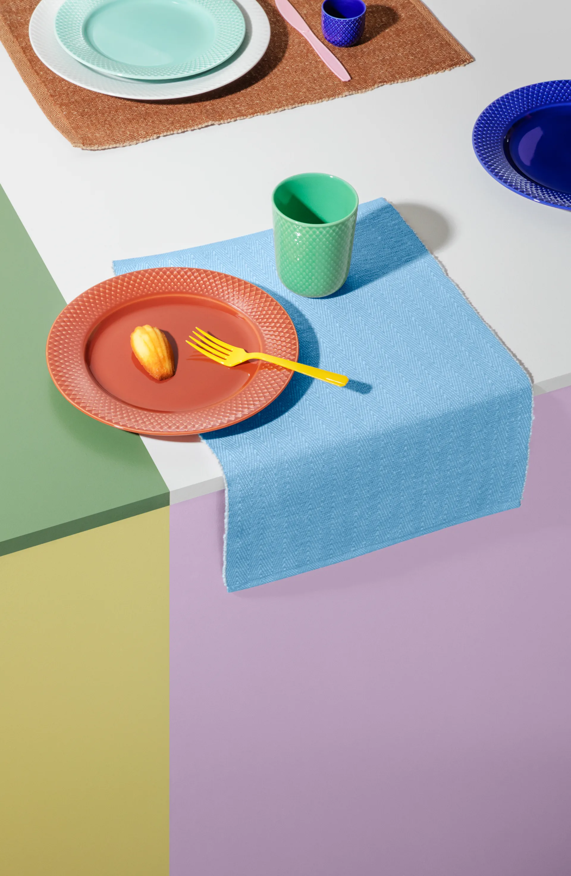 헤링본 테이블매트 30x43 cm, Turquoise Lyngby Porcelæn | 링비