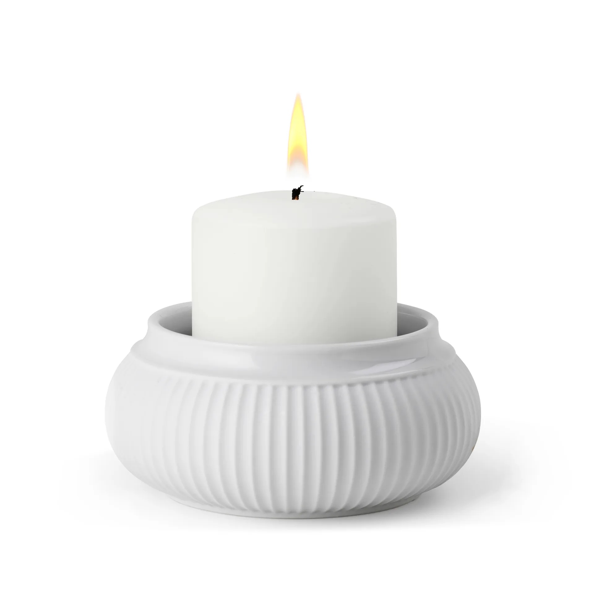 커브 캔들홀더 Ø6.5 cm, White Lyngby Porcelæn | 링비