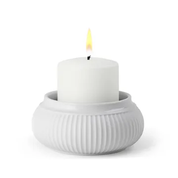 커브 캔들홀더 Ø6.5 cm - White - Lyngby Porcelæn | 링비