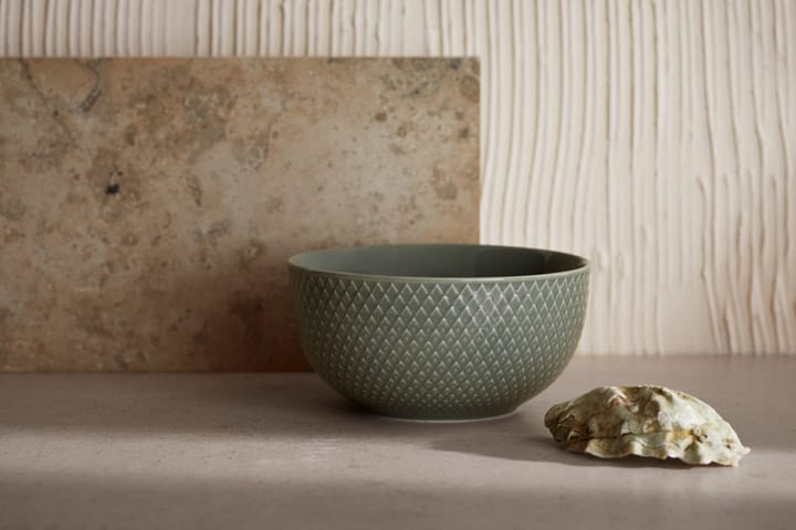 Rhombe Earth 보울 Ø13 cm, Moss Lyngby Porcelæn | 링비