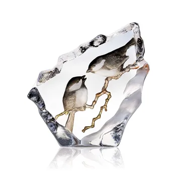 엔타이터 유리 조각품 - 16x16.5 cm - Målerås glasbruk | 몰레로스 글라스브룩