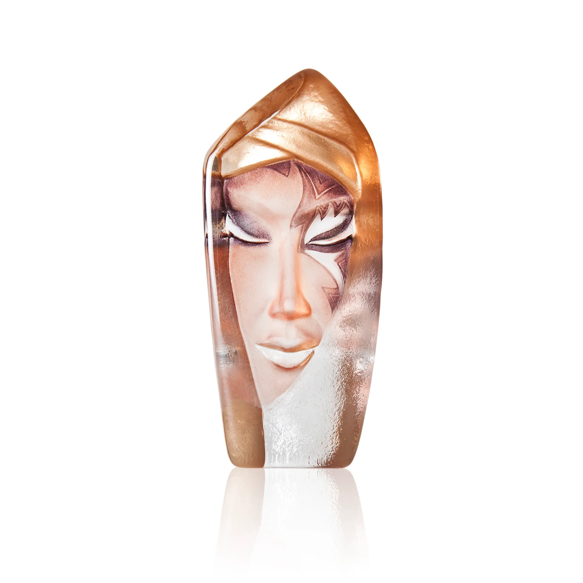 마스크 베트제바 유리 조각품, Gold Målerås glasbruk | 몰레로스 글라스브룩