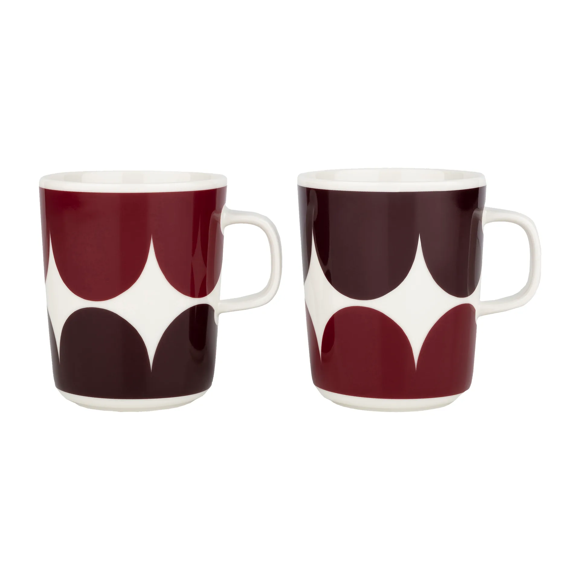 하르카 머그 25 cl 2개 세트, white-dark wine-dark red Marimekko | 마리메꼬
