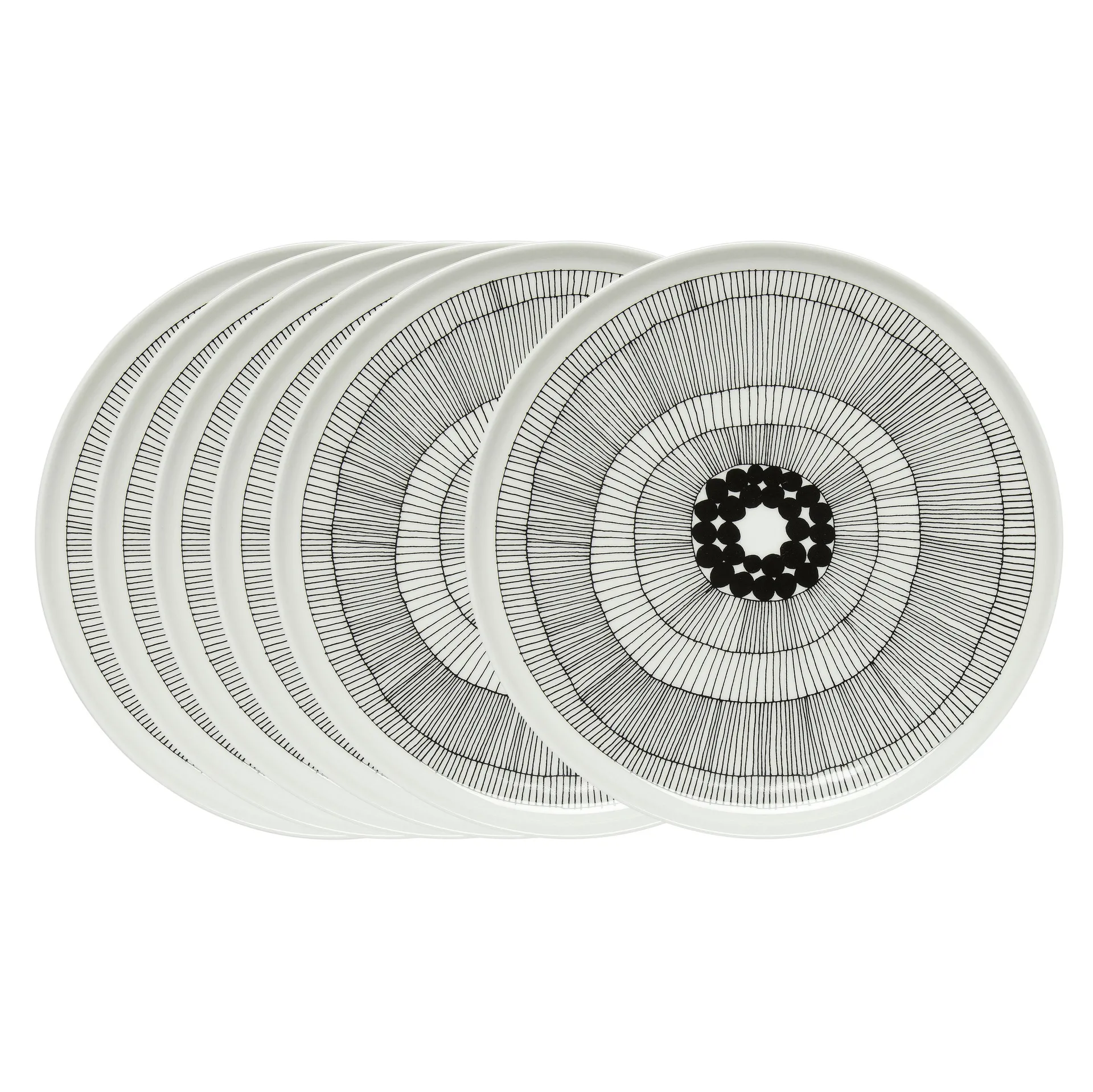 시르토라푸타르하 접시 Ø 25 cm 6팩 black-white Marimekko