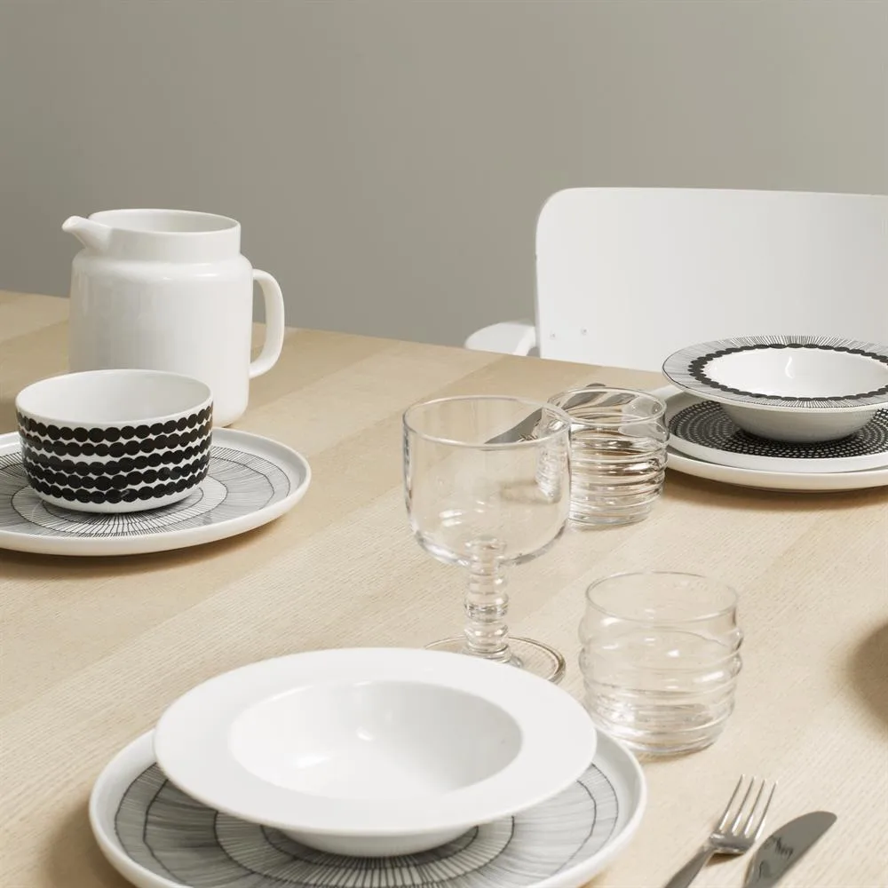 시르토라푸타르하 접시 Ø 25 cm 6팩 black-white Marimekko