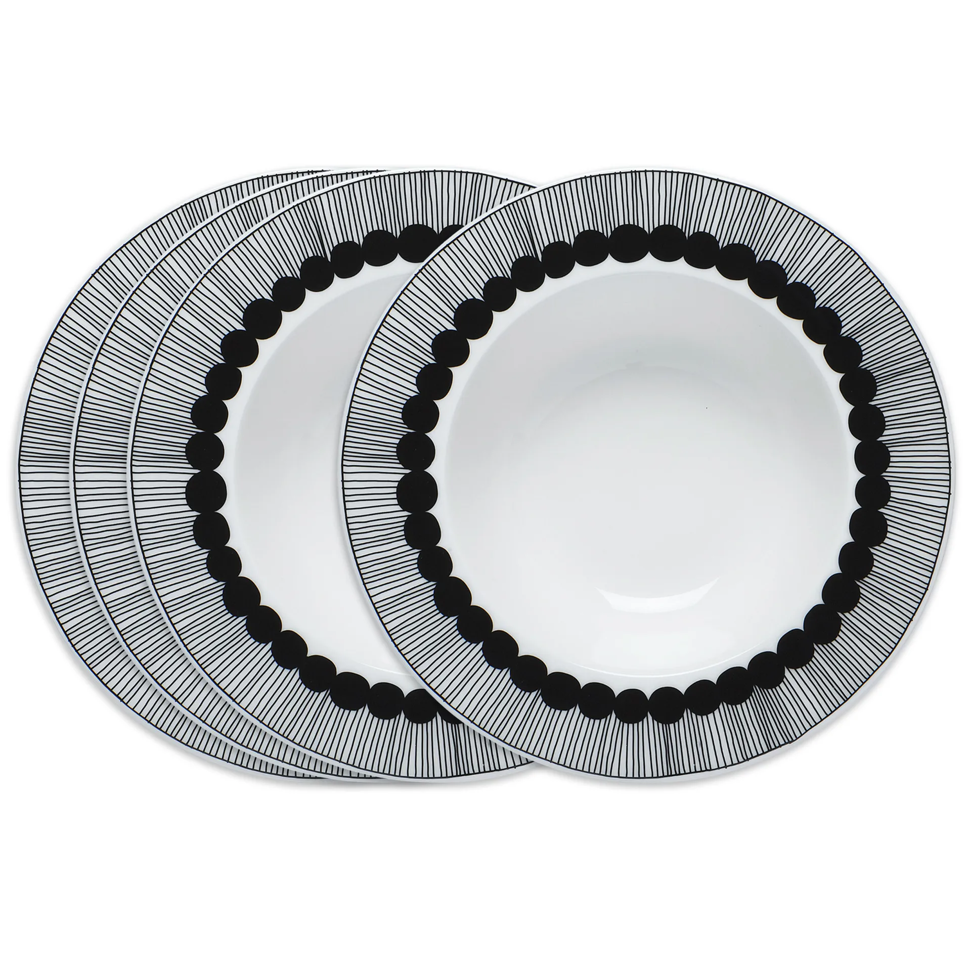 Siirtolapuutarha 딥 접시 플레이트 Ø 20 cm 4-pack black Marimekko