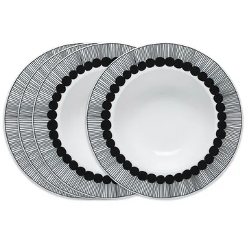 Siirtolapuutarha 딥 접시 플레이트 Ø 20 cm 4-pack black - Marimekko