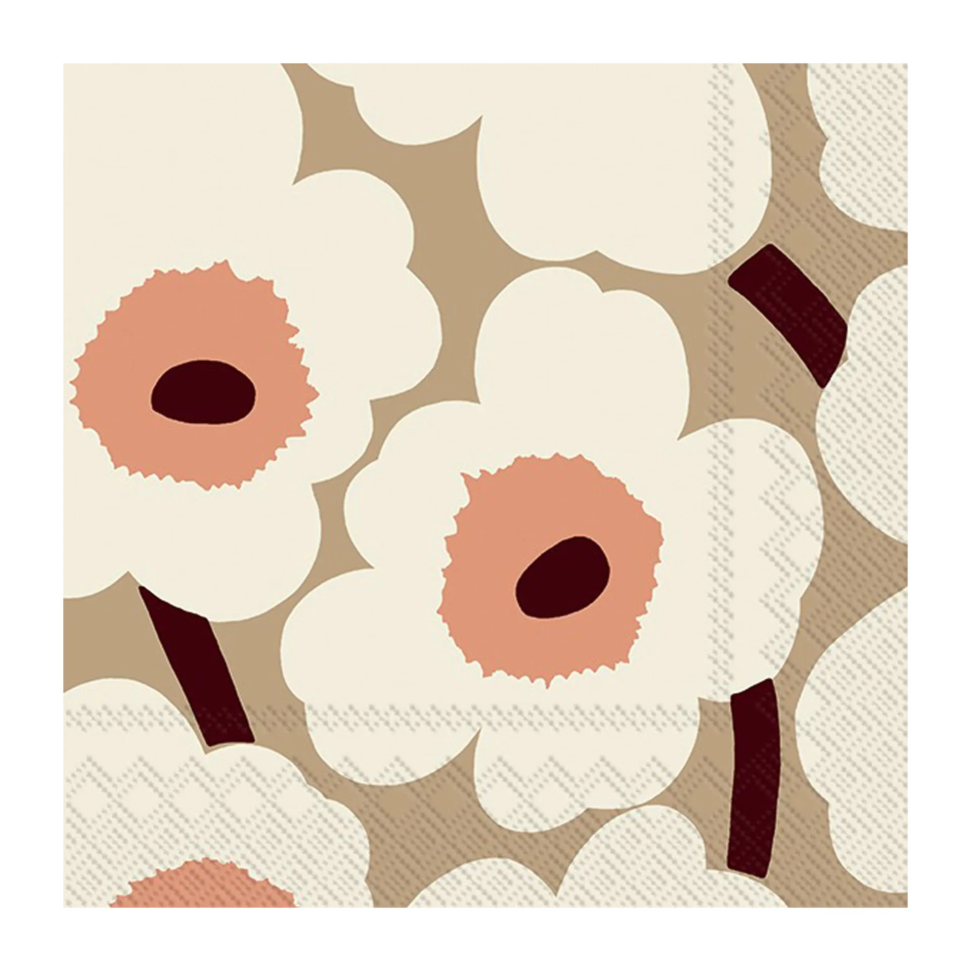 Unikko 냅킨 33x33 cm 20개, Cream Marimekko | 마리메꼬