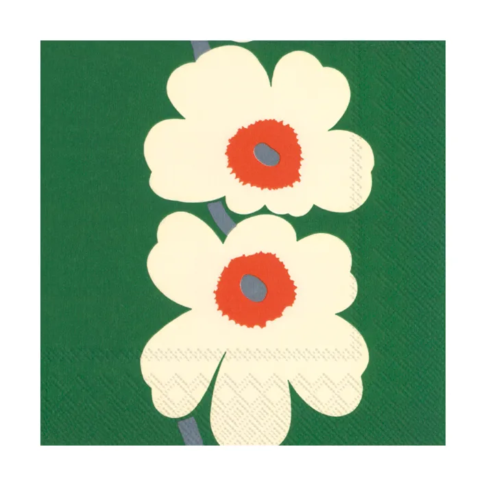 Unikko 60주년 기념 냅킨 33x33 cm 20개, Green Marimekko | 마리메꼬