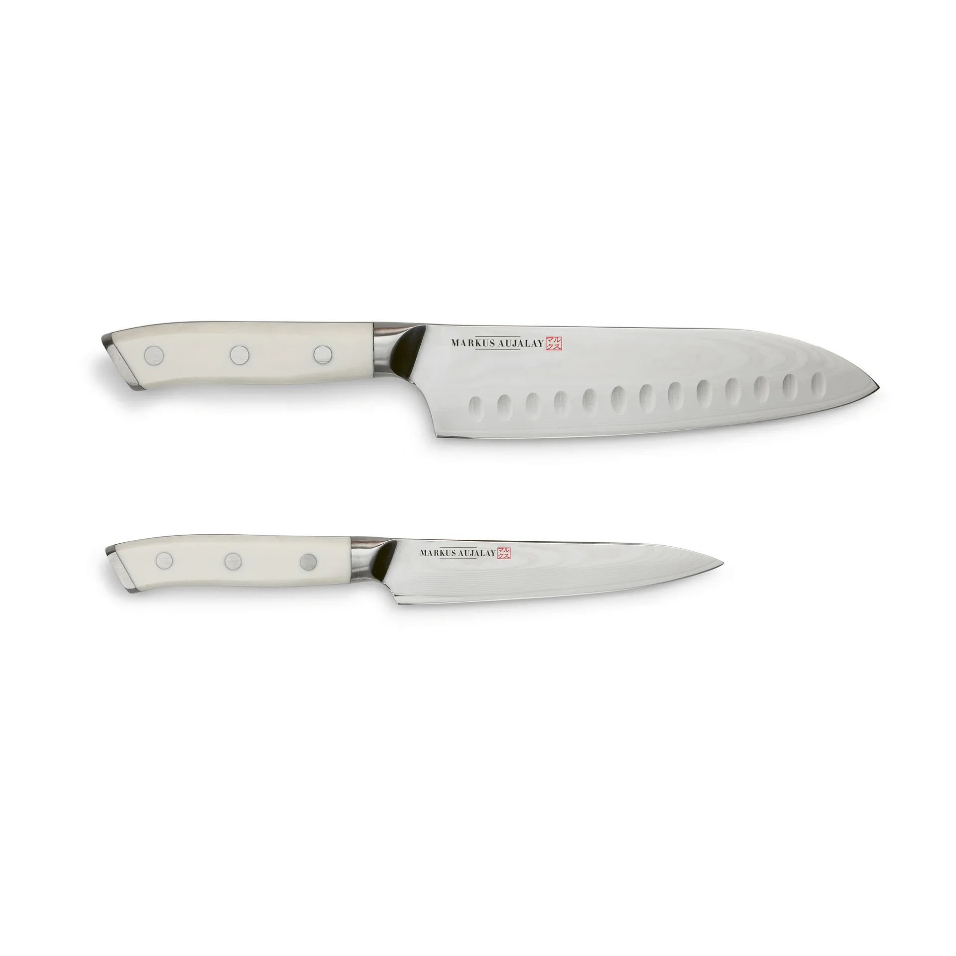 마커스 다마스커스 일본 나이프 세트, Japanese chef's knife and paring knife Markus Aujalay | 마르쿠스 오잘레이